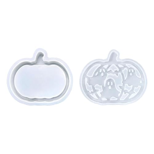 Halloween Silikonform DIY Epoxidharz-Aufbewahrungsbox Ambiente-Licht Lochdesign Kürbis Geist Dekorationsfigur Handwerkzeug Lebensmittelechtes Material Wiederverwendbar (A) von jiejack