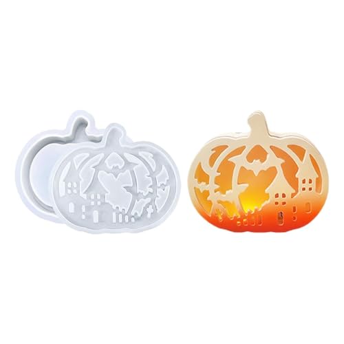 Halloween Silikonform DIY Epoxidharz-Aufbewahrungsbox Ambiente-Licht Lochdesign Kürbis Geist Dekorationsfigur Handwerkzeug Lebensmittelechtes Material Wiederverwendbar (C) von jiejack