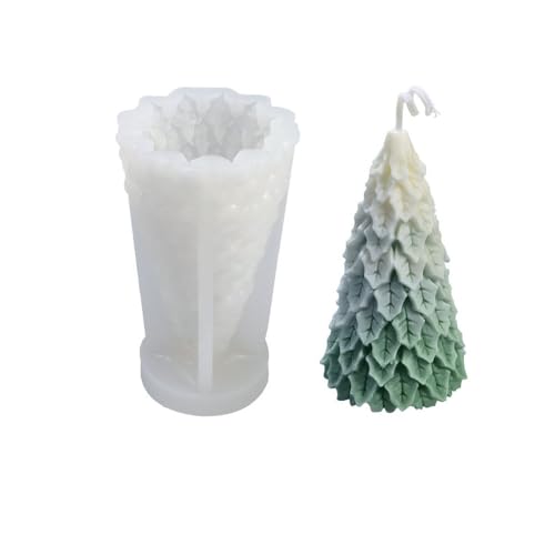 Silikonform Weihnachten - 3D Tannenbaum Gießform für Kerzen, Seife & DIY Dekoration silikonformen gießformen weihnachten gießform weihnachten (Weihnachtsbaum aus Hängekiefer) von jiejack