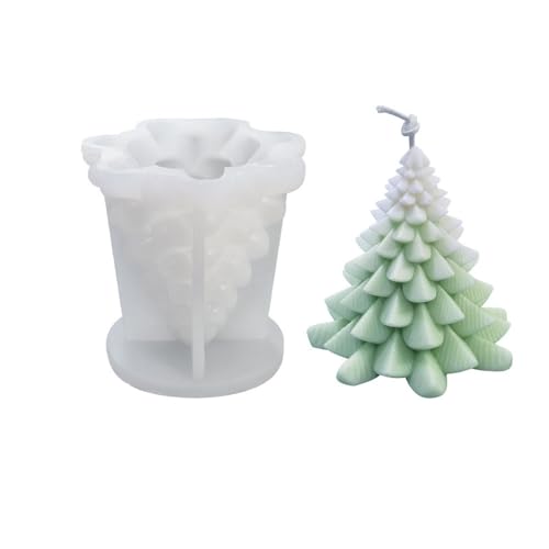 Silikonform Weihnachten - 3D Tannenbaum Gießform für Kerzen, Seife & DIY Dekoration silikonformen gießformen weihnachten gießform weihnachten (Weihnachtsbaum aus Lorbeerblättrige Kiefer) von jiejack