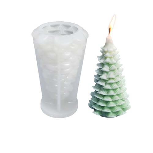 Silikonform Weihnachten - 3D Tannenbaum Gießform für Kerzen, Seife & DIY Dekoration silikonformen gießformen weihnachten gießform weihnachten (Weihnachtsbaum aus Zeder) von jiejack