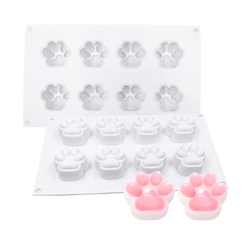 Silikonform für Katzenpfoten-Resinguss Gussform für Tierfiguren aus Epoxidharz 8-fach DIY Schmuck-Werkzeugsatz Niedliche Tierpfoten-Silikonform für Kuchen von jiejack