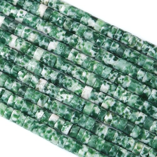 2 x 4 mm, 155 Stück, Grasgrüner Jaspis, Zylinder, Rondelle, Abakusscheibe, Abstandhalter, lose Perlen für Schmuckherstellung von jiejinyu