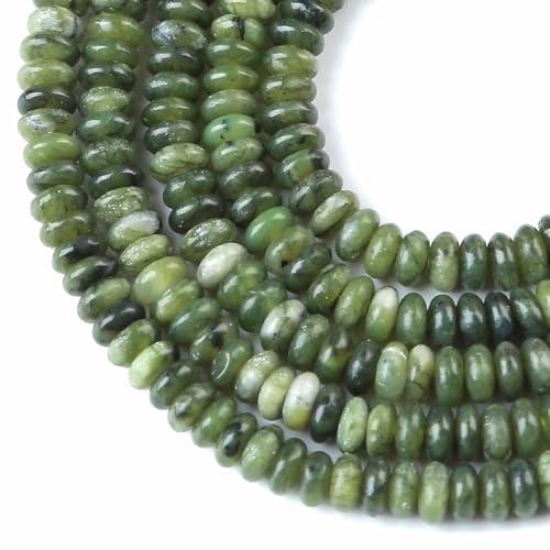 2 x 4 mm, 155 Stück, chinesische grüne Jade-Röhre, Rondelle, Abakus-Scheibe, Abstandhalter, lose Perlen für Schmuckherstellung von jiejinyu