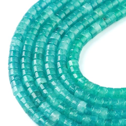 2 x 4 mm, 155 Stück Amazonit, Chalcedon, Rohrzylinder, Rondelle, Abakusscheibe, Abstandhalter, lose Perlen für Schmuckherstellung von jiejinyu