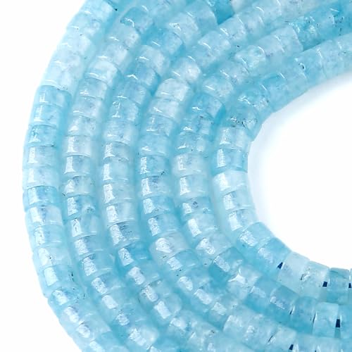 2 x 4 mm, 155 Stück Aquamarin-Jade-Röhrchen, Zylinder, Rondelle, Abakus-Scheibe, Abstandhalter, lose Perlen für Schmuckherstellung von jiejinyu