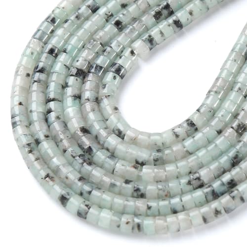 2 x 4 mm, 155 Stück Jaspis, Zylinder, Rondelle, Abakus, Scheibe, Abstandhalter, lose Perlen für Schmuckherstellung, Armband, DIY-Zubehör von jiejinyu