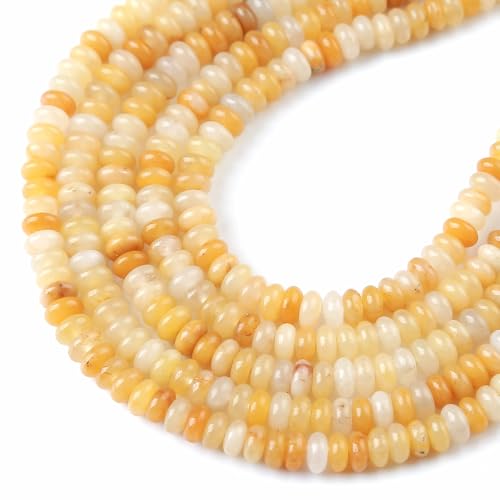 2 x 4 mm, 155 Stück gelbe Jade-Rondelle-Abakus-Scheiben, Abstandshalter für Schmuckherstellung 2 x 4 mm, 155 Stück gelbe Jade-Rondelle-Abakus-Scheiben, Abstandshalter für Schmuckherstellung von jiejinyu