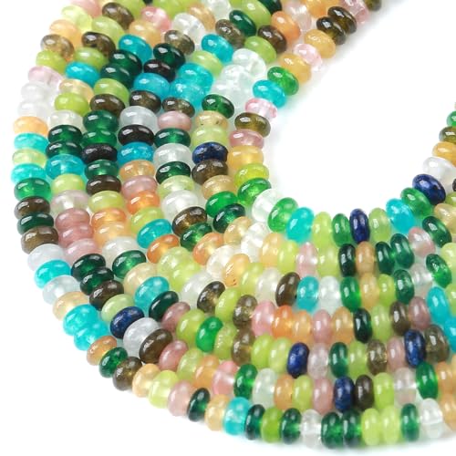 2 x 4 mm, bunte Cryatsl-Jade-Steinröhrchen, Rondelle, Abakus, Scheibe, Abstandhalter, lose Perlen für Schmuckherstellung, 155 Stück 2 x 4 mm, bunte Cryatsl-Jade-Steinröhrchen, Rondelle, Abakus, Scheibe, Abstandhalter, lose Perlen für Schmuckherstellung, 155 Stück von jiejinyu