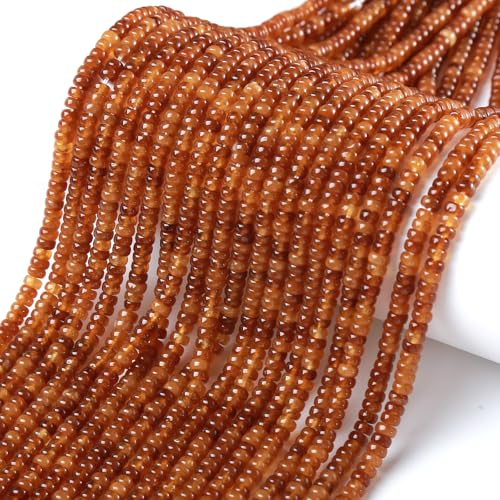 2 x 4 mm, goldene Turmalin-Chalcedon-Röhre, Rondelle, Abakusscheibe, Abstandhalter, lose Perlen für Schmuckherstellung, Armband, DIY-Zubehör, 155 Stück von jiejinyu