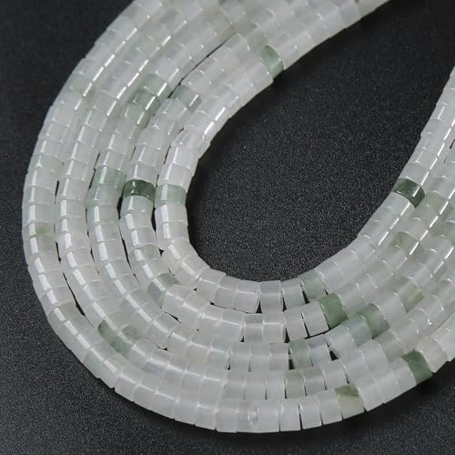 2 x 4 mm 155 Stück hellgrüne Quarzrohr-Zylinder-Rondelle-Abakus-Scheiben-Abstandshalter lose Perlen für Schmuckherstellung, Armband, DIY-Zubehör von jiejinyu