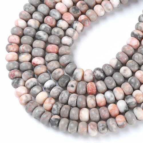 5 x 8 mm, 72 Stück, rosa Zebra-Jaspis, Rondelle, Abakus, Scheibe, Abstandhalter, lose Perlen für Schmuckherstellung, Armband, DIY-Zubehör von jiejinyu