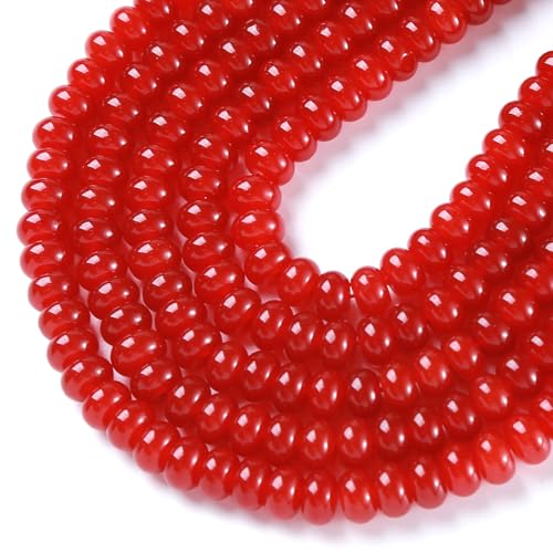 5 x 8 mm, 72 Stück, rote Jade-Chalcedon-Röhre, Rondelle, Abakus-Scheibe, Abstandhalter, lose Perlen für Schmuckherstellung, Armband, DIY-Zubehör 5 x 8 mm, 72 Stück, rote Jade-Chalcedon-Röhre, Rondelle, Abakus-Scheibe, Abstandhalter, lose Perlen für Schmuckherstellung, Armband, DIY-Zubehör von jiejinyu