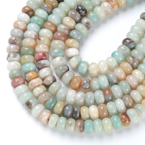 5 x 8 mm, 72 Stück Amazonit-Rohr-Rondelle-Abakus-Scheiben, Abstandshalter für Schmuckherstellung von jiejinyu