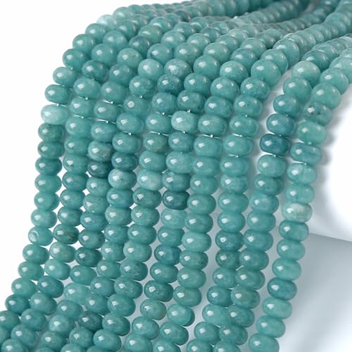 5 x 8 mm, 72 Stück Aquamarin-Jade-Röhrchen, Rondelle, Abakus-Scheibe, Abstandhalter, lose Perlen für Schmuckherstellung, Armband, DIY-Zubehör von jiejinyu