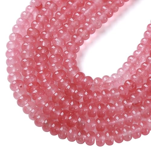 5 x 8 mm, 72 Stück Erdbeerquarz-Kristallröhrchen, Rondelle, Abakusscheibe, Abstandhalter, lose Perlen für Schmuckherstellung, Armband, DIY-Zubehör 5 x 8 mm, 72 Stück Erdbeerquarz-Kristallröhrchen, Rondelle, Abakusscheibe, Abstandhalter, lose Perlen für Schmuckherstellung, Armband, DIY-Zubehör von jiejinyu