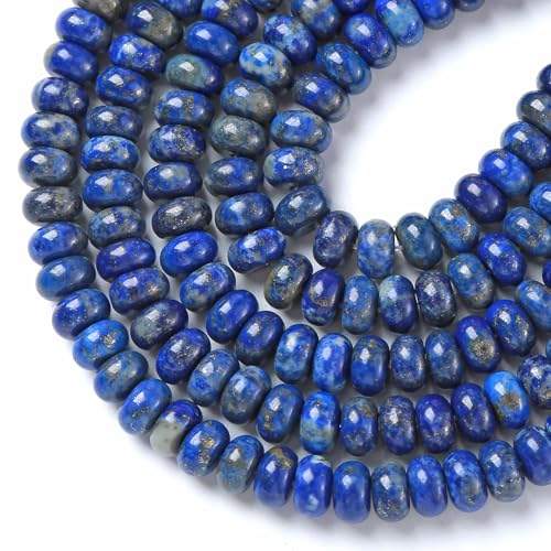 5 x 8 mm, 72 Stück Lapislazuli-Röhrchen, Rondelle, Abakusscheiben, Abstandhalter, lose Perlen für Schmuckherstellung von jiejinyu