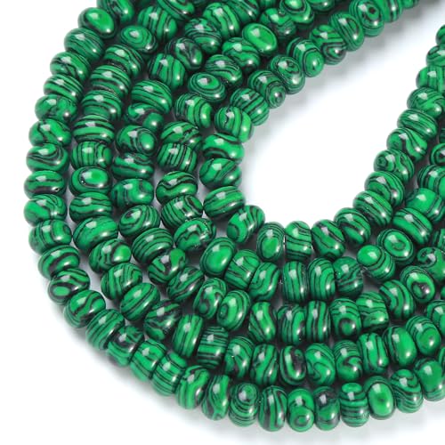 5 x 8 mm, 72 Stück Malachit-Rondelle-Abakus-Scheiben, Abstandshalter für Schmuckherstellung 5 x 8 mm, 72 Stück Malachit-Rondelle-Abakus-Scheiben, Abstandshalter für Schmuckherstellung von jiejinyu