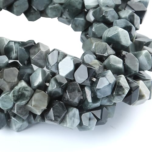 6 x 11 mm Falkenaugen-Edelstein, Natursteinperlen, 38,1 cm, unregelmäßig, speziell geschliffene Steinperlen für Schmuckherstellung, DIY, Handwerk, Armband 6 x 11 mm Falkenaugen-Edelstein, Natursteinperlen, 38,1 cm, unregelmäßig, speziell geschliffene Steinperlen für Schmuckherstellung, DIY, Handwerk, Armband von jiejinyu