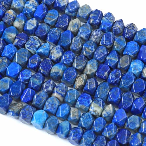 6 x 11 mm Lapislazuli-Edelsteinperlen, 19,1 cm, unregelmäßig, speziell geschliffene Steinperlen für Schmuckherstellung, DIY, Armband, Halskette von jiejinyu