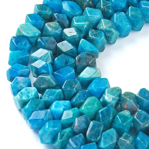 6 x 11 mm blaue Apa-Edelsteinperlen, 19,1 cm, unregelmäßig, Spezialschliff-Steinperlen für Schmuckherstellung, DIY-Armband, Zubehör von jiejinyu