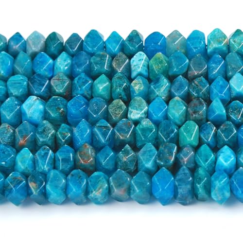 6 x 11 mm blaue Apa-Edelsteinperlen, 38,1 cm, unregelmäßig, Spezialschliff-Steinperlen für Schmuckherstellung, DIY-Armband, Zubehör von jiejinyu