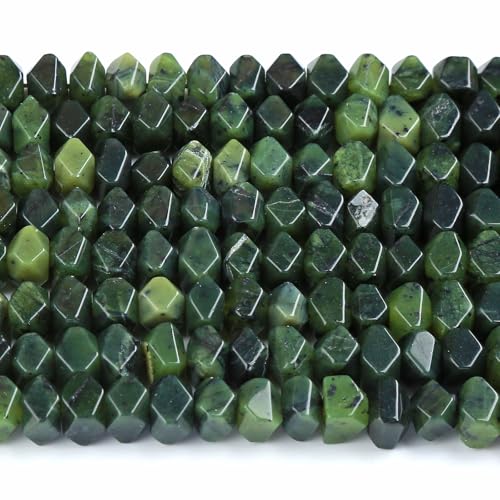 6 x 11 mm kanadische grüne Jade-Edelsteinperlen, 19,1 cm, unregelmäßig, speziell geschliffene Steinperlen für Schmuckherstellung, DIY-Armbänder 6 x 11 mm kanadische grüne Jade-Edelsteinperlen, 19,1 cm, unregelmäßig, speziell geschliffene Steinperlen für Schmuckherstellung, DIY-Armbänder von jiejinyu