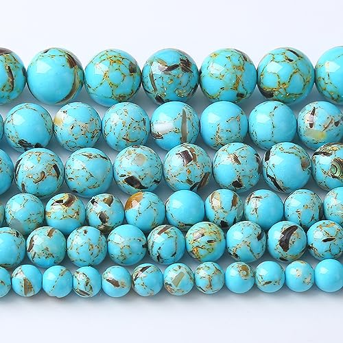 8 mm 46 Stück blaue Muschel Türkis Abstandshalter lose Perlen für Schmuckherstellung DIY Armband Halskette von jiejinyu