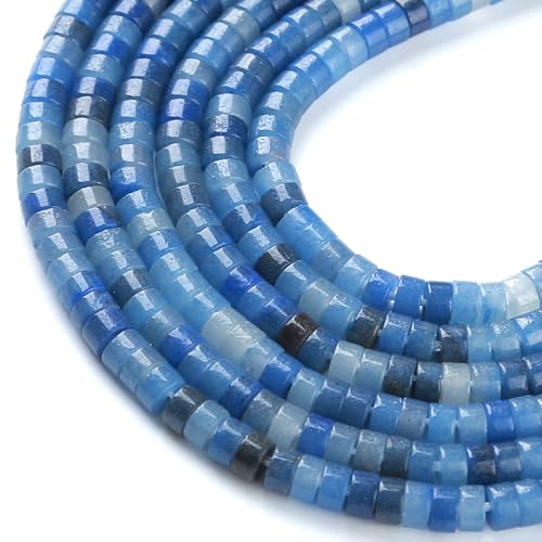 Abstandshalter für Schmuckherstellung, Aventurin, Zylinder, Rondelle, Abakus, Scheibe, 2 x 4 mm, Blau, 155 Stück Abstandshalter für Schmuckherstellung, Aventurin, Zylinder, Rondelle, Abakus, Scheibe, 2 x 4 mm, Blau, 155 Stück von jiejinyu