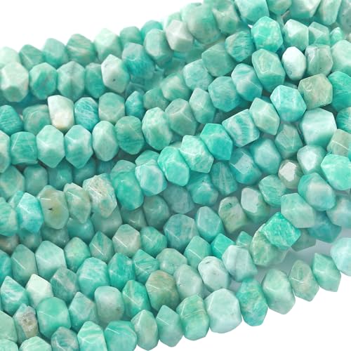 Amazonit-Edelsteinperlen, 6 x 11 mm, unregelmäßig, Spezialschliff, Natursteinperlen für Schmuckherstellung, DIY-Armband, Zubehör, 38,1 cm von jiejinyu