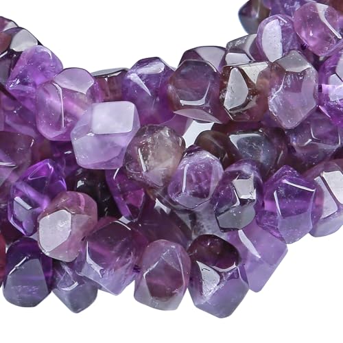 Amethyst-Kristallperlen, 6 x 11 mm, unregelmäßig, speziell geschliffen, Steinperlen für Schmuckherstellung, DIY-Armband, Zubehör, 38,1 cm von jiejinyu