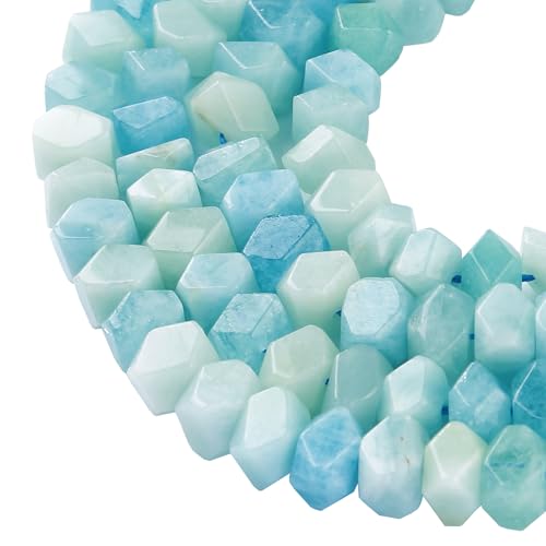 Aquamarin-Kristallperlen, 19,1 cm, unregelmäßig, Spezialschliff, Steinperlen für Schmuckherstellung, Basteln, Armband, 6 x 11 mm Aquamarin-Kristallperlen, 19,1 cm, unregelmäßig, Spezialschliff, Steinperlen für Schmuckherstellung, Basteln, Armband, 6 x 11 mm von jiejinyu