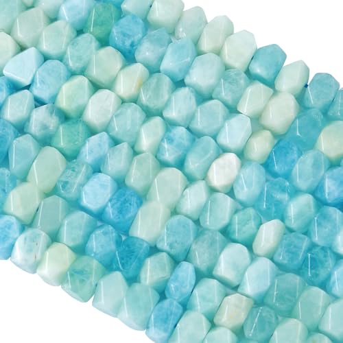Aquamarin-Kristallperlen, 38,1 cm, unregelmäßig, Spezialschliff, Steinperlen für Schmuckherstellung, Basteln, Armband, 6 x 11 mm von jiejinyu