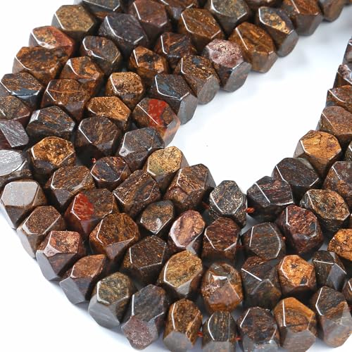 Bronzit-Natursteinperlen, 19,1 cm, unregelmäßig, Spezialschliff-Steinperlen für Schmuckherstellung, DIY-Armband, Zubehör, 6 x 11 mm von jiejinyu