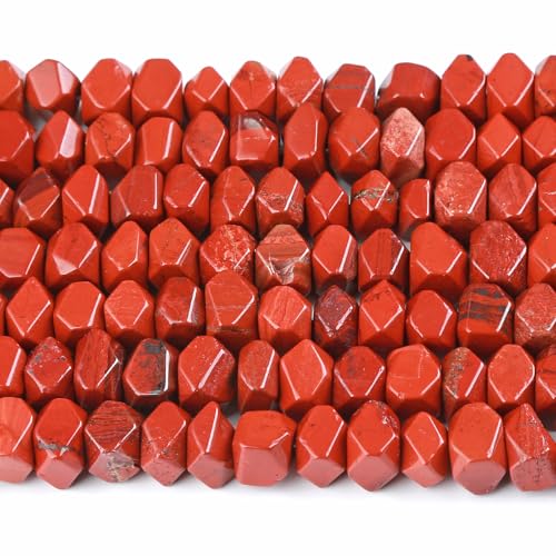 Chinesischer roter Jaspis, Naturperlen, 6 x 11 mm, unregelmäßig, Spezialschliff-Steinperlen für Schmuckherstellung, Bastelarmband, 38,1 cm von jiejinyu