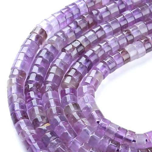 Distanzscheiben aus Amethyst-Kristallrohr, Zylinder, Rondelle, Abakus, Scheibe, Abstandhalter, lose Perlen für Schmuckherstellung, 2 x 4 mm, 155 Stück Distanzscheiben aus Amethyst-Kristallrohr, Zylinder, Rondelle, Abakus, Scheibe, Abstandhalter, lose Perlen für Schmuckherstellung, 2 x 4 mm, 155 Stück von jiejinyu