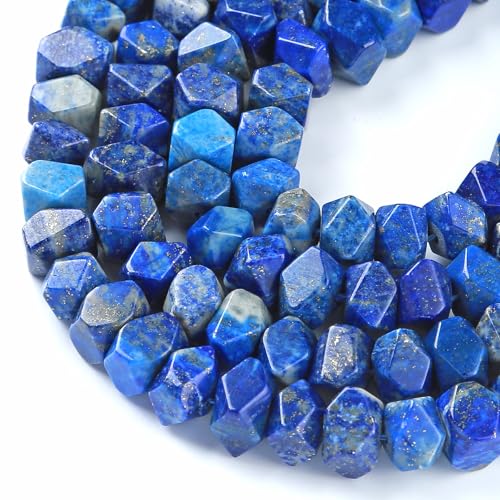 Lapislazuli-Edelsteinperlen, 6 x 11 mm, unregelmäßig, speziell geschliffene Steinperlen für Schmuckherstellung, Armband, Halskette, 38,1 cm von jiejinyu