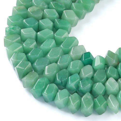 Natürliche Aventurin-Perlen, 11 mm, unregelmäßig, speziell geschliffene Steinperlen für Schmuckherstellung, DIY, Handwerk, Armband, 6 x 11 mm von jiejinyu