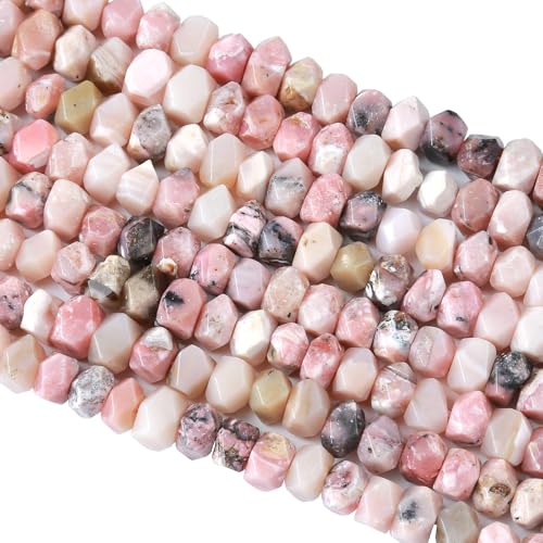 Peruanische rosa Opal-Edelsteine, natürliche Perlen, 19,1 cm, unregelmäßig, Spezialschliff-Steinperlen für Schmuckherstellung, Bastelarmband, 6 x 11 mm von jiejinyu