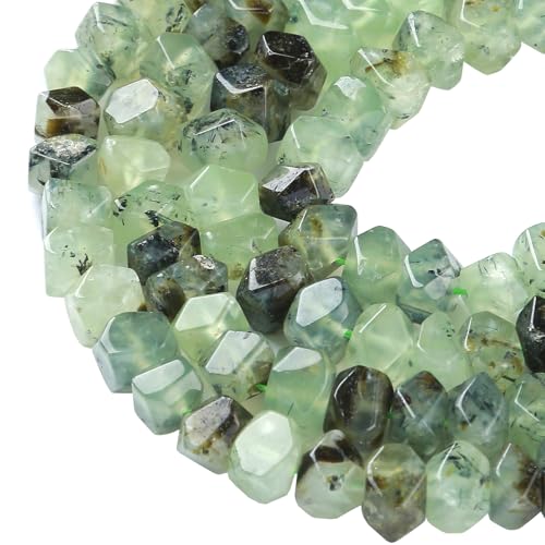 Prehnit-Kristallperlen, natürliche Edelsteinperlen, 19,1 cm, unregelmäßig, speziell geschliffene Steinperlen für Schmuckherstellung, DIY-Armband, 6 x 11 mm Prehnit-Kristallperlen, natürliche Edelsteinperlen, 19,1 cm, unregelmäßig, speziell geschliffene Steinperlen für Schmuckherstellung, DIY-Armband, 6 x 11 mm von jiejinyu
