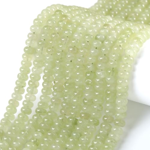 Prehnit-Kristallrohr, Rondelle, Abakusscheibe, Abstandhalter, lose Perlen für Schmuckherstellung, Armband, DIY-Zubehör, 5 x 8 mm, 72 Stück von jiejinyu