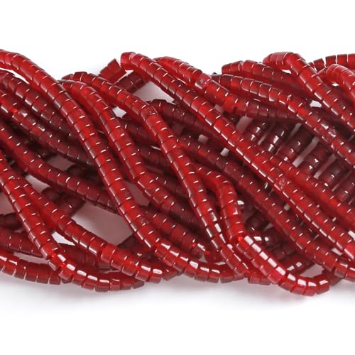 Rote Rhodochrosit-Jade-Röhre, Zylinder, Rondelle, Abakusscheibe, Abstandhalter, lose Perlen für Schmuckherstellung, Armband, DIY-Zubehör, 2 x 4 mm, 155 Stück Rote Rhodochrosit-Jade-Röhre, Zylinder, Rondelle, Abakusscheibe, Abstandhalter, lose Perlen für Schmuckherstellung, Armband, DIY-Zubehör, 2 x 4 mm, 155 Stück von jiejinyu