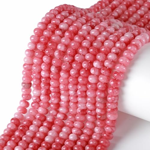 Rote Rhodonit-Chalcedon-Röhre, Rondelle, Abakusscheibe, Abstandhalter, lose Perlen für Schmuckherstellung, Armband, DIY-Zubehör, 5 x 8 mm, 72 Stück Rote Rhodonit-Chalcedon-Röhre, Rondelle, Abakusscheibe, Abstandhalter, lose Perlen für Schmuckherstellung, Armband, DIY-Zubehör, 5 x 8 mm, 72 Stück von jiejinyu