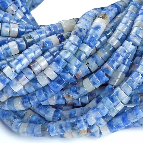 Sodalith-Rohrzylinder, Rondelle, Abakusscheibe, Abstandhalter, lose Perlen für Schmuckherstellung, 2 x 4 mm, 155 Stück Sodalith-Rohrzylinder, Rondelle, Abakusscheibe, Abstandhalter, lose Perlen für Schmuckherstellung, 2 x 4 mm, 155 Stück von jiejinyu