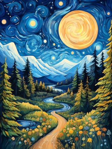 Diamond Painting Erwachsene, Sternenhimmel Diamant Painting Dilder,Diamond Painting Landschaften,Diamant Painting Bilder Geeignet Für Heimwanddekoration und Feiertagsgeschenk Geben（30x40 cm） von jieyisier