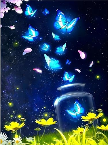 jieyisier Butterfly Diamond Painting, Diamant Painting Sternenhimmel Bilder Erwachsene Kinder, Diamond Art Kits für Deko Wohnzimmer Geschenke 12x16 Zoll von jieyisier