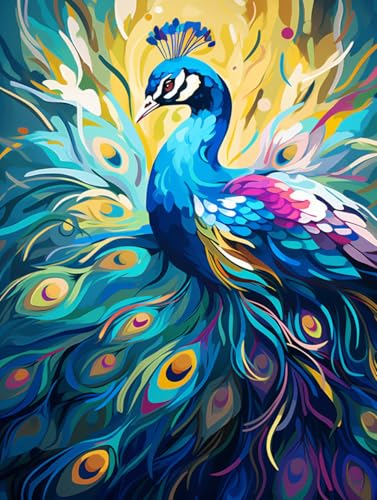 jieyisier Diamond Painting Erwachsene, diamant painting Dilder Pfau,Diamond Painting Tier,Diamant Painting Bilder Geeignet Für Heimwanddekoration und Feiertagsgeschenk Geben（30x40 cm） von jieyisier
