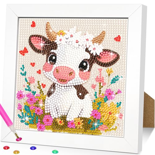 jieyisier Tiere Diamant Painting Bilder mit Holzrahmen,Rinder Diamond Painting Set,5D Arts Craft für Home Wand Decor 6x6 Zoll jieyisier Tiere Diamant Painting Bilder mit Holzrahmen,Rinder Diamond Painting Set,5D Arts Craft für Home Wand Decor 6x6 Zoll von jieyisier
