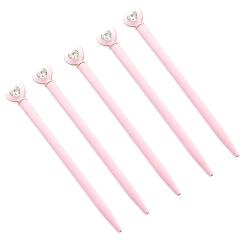 6 x Herz-Kugelschreiber, Kristall-Kugelschreiber, Signierstift, glatt, zum Schreiben von Gästen, für Büro von jiingekk