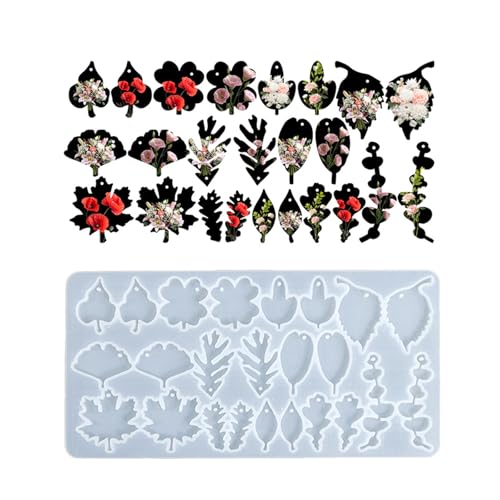Professionelle Silikonform für Blatt-Ohrschmuck zum Basteln, einzigartige Harz-Ohrringe, Anhänger und Schlüsselanhänger-Zubehör Professionelle Silikonform für Blatt-Ohrschmuck zum Basteln, einzigartige Harz-Ohrringe, Anhänger und Schlüsselanhänger-Zubehör von jiingekk